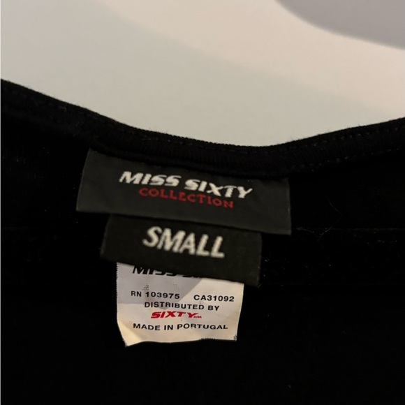 Vintage Miss Sixty v-neck fitted black dress small - Picture 3 of 3